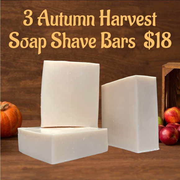 Effervescent Bubbles Other - 3 Bars Autumn Harvest Shave Soap Handmade Soap  ( PRICE IS FIRM )